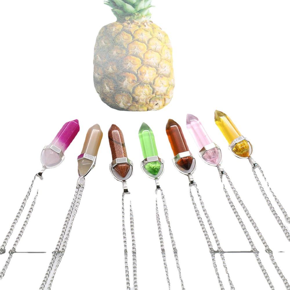 Hexagonal Pyramid Pendant Clavicle Chain Necklace