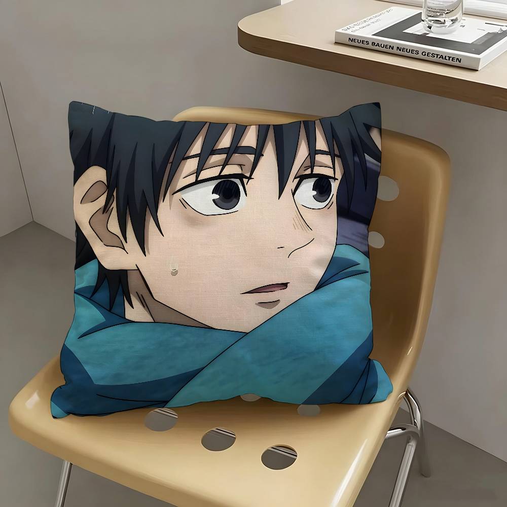 1pc Cartoon Figure Okkotsu Yuta Pillow Case Fashion Square Pillowcase Bedroom Sofa Room Ins Decoration Leisure