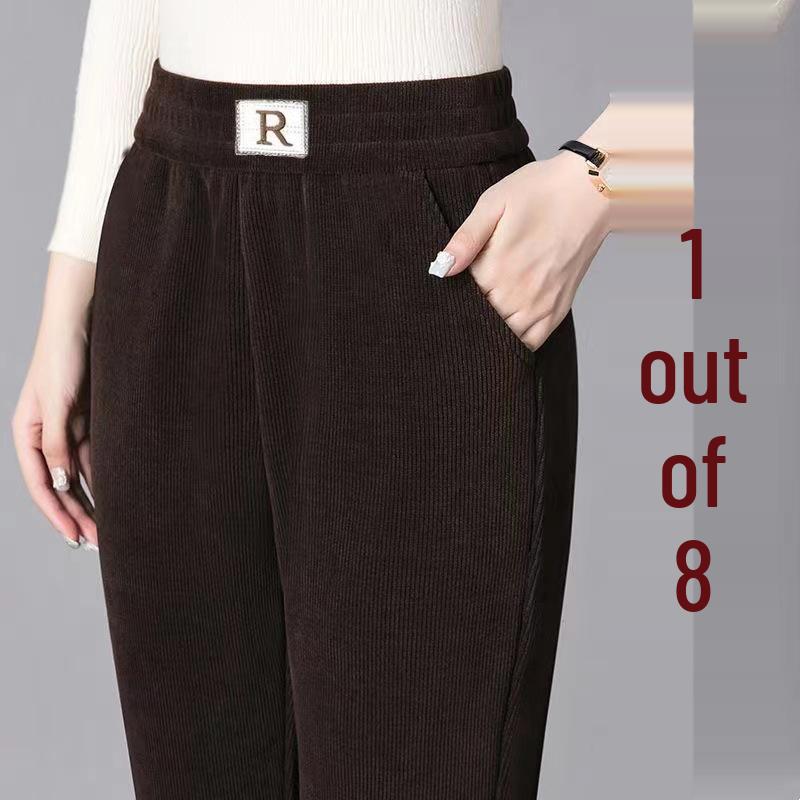 700g Extra Thick Chenille Harem Pants: Women's Winter Fleece-Lined Straight-Leg Casual Pants