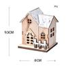 Merry Christmas DIY Xmas Wooden House Glowing Castle Mini Christmas LED Light Xmas Ornaments Home Decoration