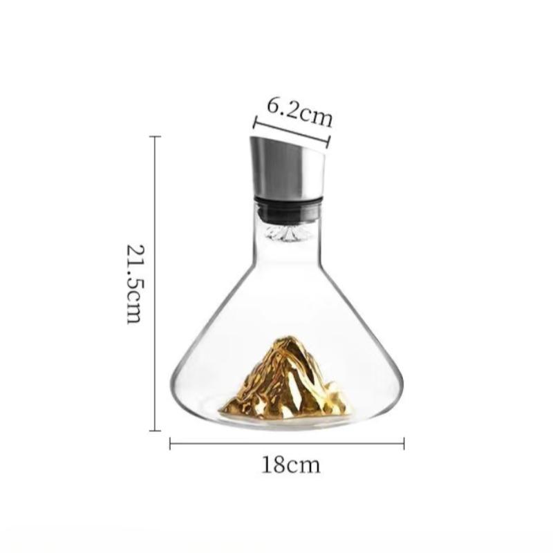 1.5L Waterfall Decanter Household Crystal Glass European Style Light Luxury Transparent Glass Mountain Vision Red Wine Decanter