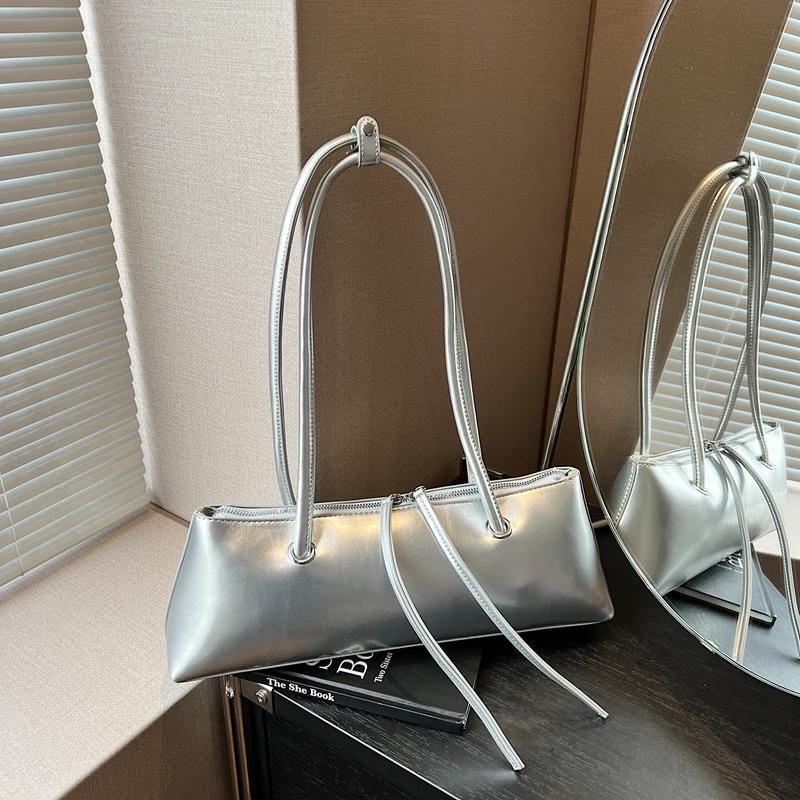 New Women Red Shoulder Bag Korean Versi Simple Solid PU Leather Underarm Bags 2026 Elegant Female Dating Handbags