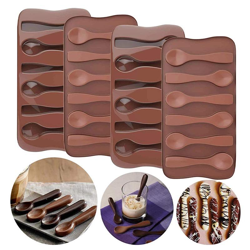 Silicone Chocolate Mold 3D Spoon Baking Mold Non-stick Biscuit Cake Jelly Candy Mold DIY Hand Baking Tools Kitchen Accessories