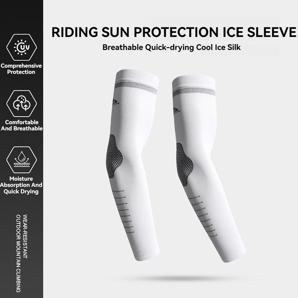 Gobygo 1Pair Outdoor Sunscreen Sleeves Ice Silk Breathable Anti-Uv Arm Protection Fishing Bike Hiking Climbing Running Arm Guard