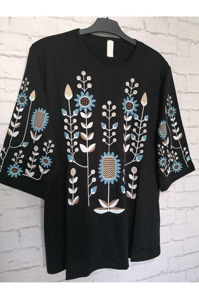 Damenbluse in großer Größe, perfekt für den Sommer, gekämmte Baumwolle, bequeme Bluse