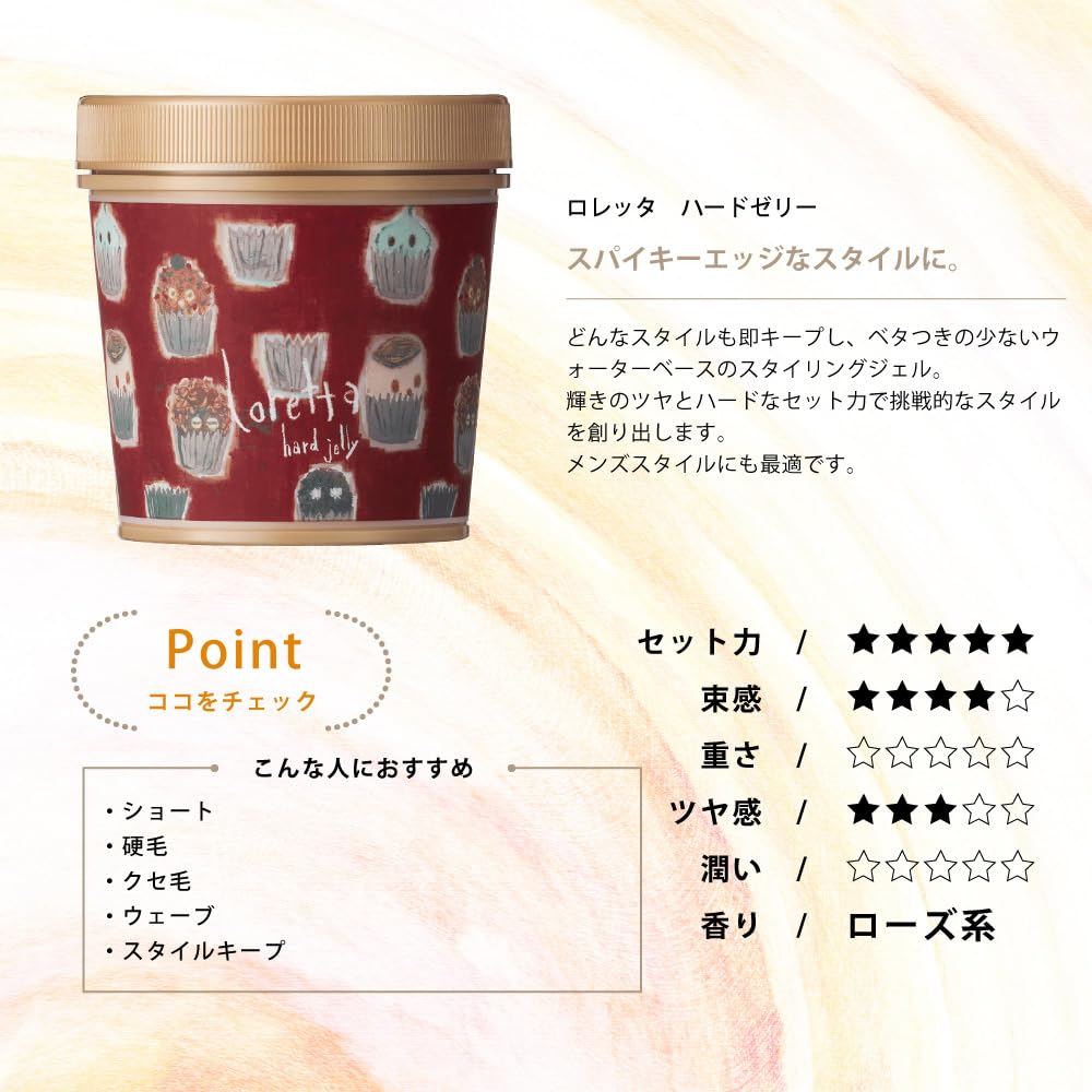 Loretta Hard Jelly Single Item 300g Hair Wax Hair Gel Shine Keeping Power Setting Power Salon Exclusive Men's Women's