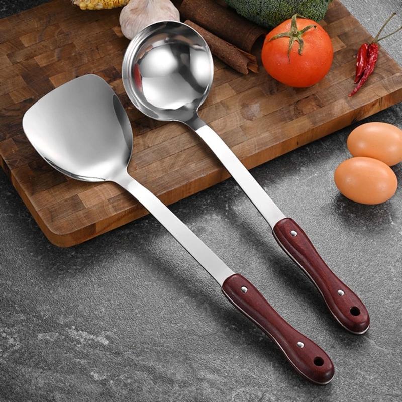 Kitchen Spatula for Sauteing and Flipping Metal Cooking Utensils Universal Cooking Spatula / Ladle