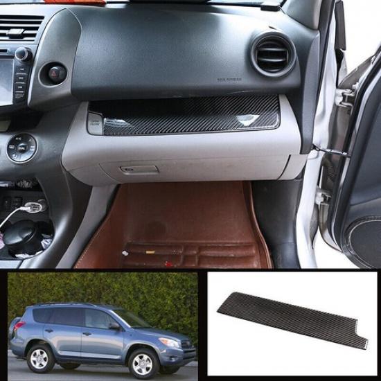 For Toyota RAV4 2006-2012 Real Carbon Fiber Co-Pilot Dash Mat Strip Trim 1PCS