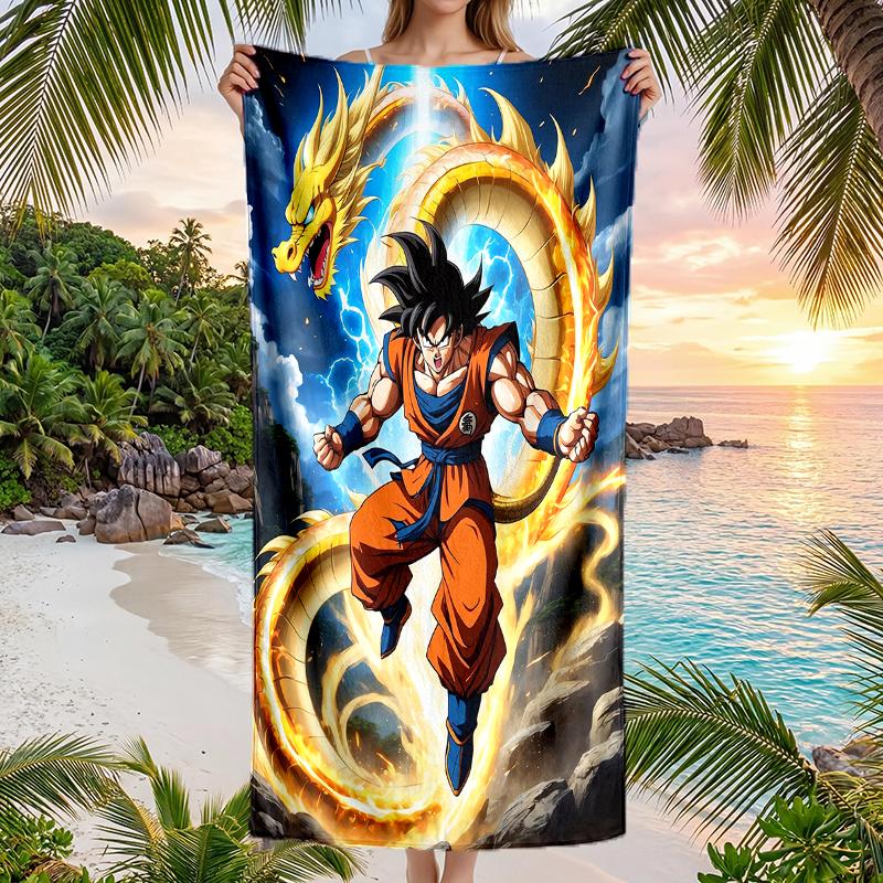 Goku Fashion Beach Towel: Ideal for Summer Adventures Soft, Absorbent and Quick Drying Suitable for Swimming and Bathing