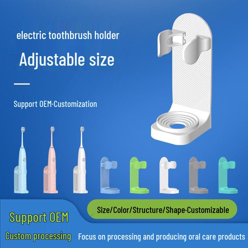 Punch-Free Wall-Mounted Toothbrush Holder for Adults & Children - Bathroom Storage Rack for Electric & Manual Toothbrushes