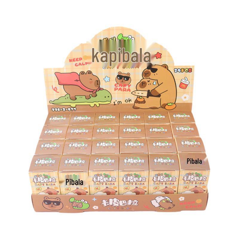 Capybara Cartoon Keychain: Cute Blind Box Figurine, Perfect for School Rewards or Small Gifts.