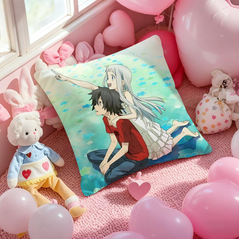 Romantic Anime A-AnohanaS Cushion Cover Pattern Printed Pillowcase for Living Room Sofa Cushion Cover & Bedroom Decor