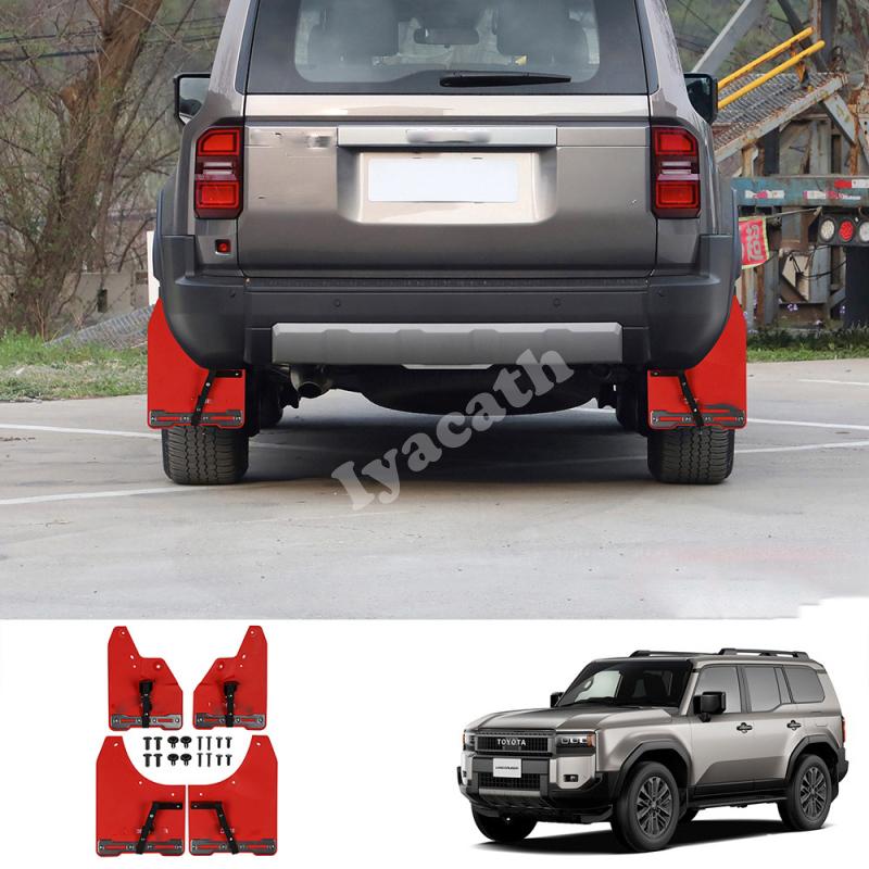 For Toyota Land Cruiser 250 Prado LC250 2024 2025 Red Front Rear Wheels Mud Flap Guards Mudguards Fender Splash Fenders Mudflaps