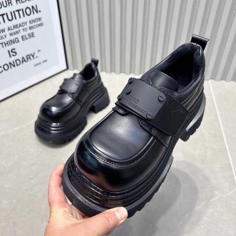 Autumn Thick-soled Women's New Loafers, Fashionable Shallow Slip-on Women's Elegant Shoes, British Style Mary Jane Shoes