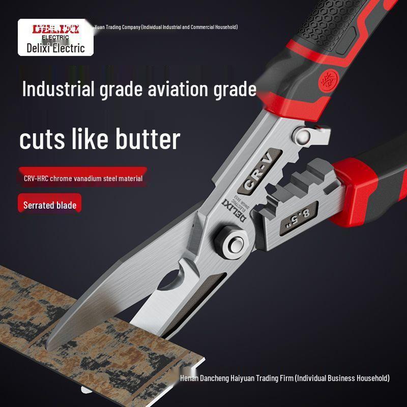 Delixi Tin Snips: Industrial Light Steel Keel & Stainless Steel Wire Cutter/Stripper/Crimper
