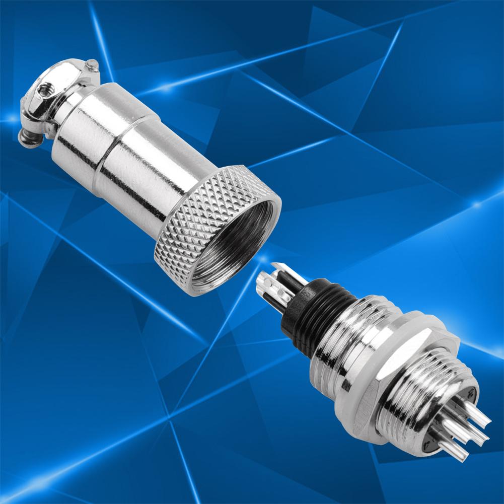 5 Pcs Set GX12 4Pin  Male   Female Panel Metal Aviation Plug Socket Connector