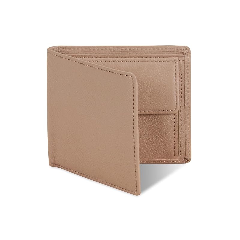 

[Business Leather Factory] Bi-fold wallet (with coin purse) Water repellent original leather cow leather unisex 6 pockets Thin (sand beige)