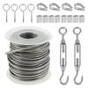 15M/30M Edelstahl-Seil-Kabelsets Gartengeländer Drahtzaun Rollen-Sets für Außenzelte Reinigungsseil 304 PVC-beschichtet