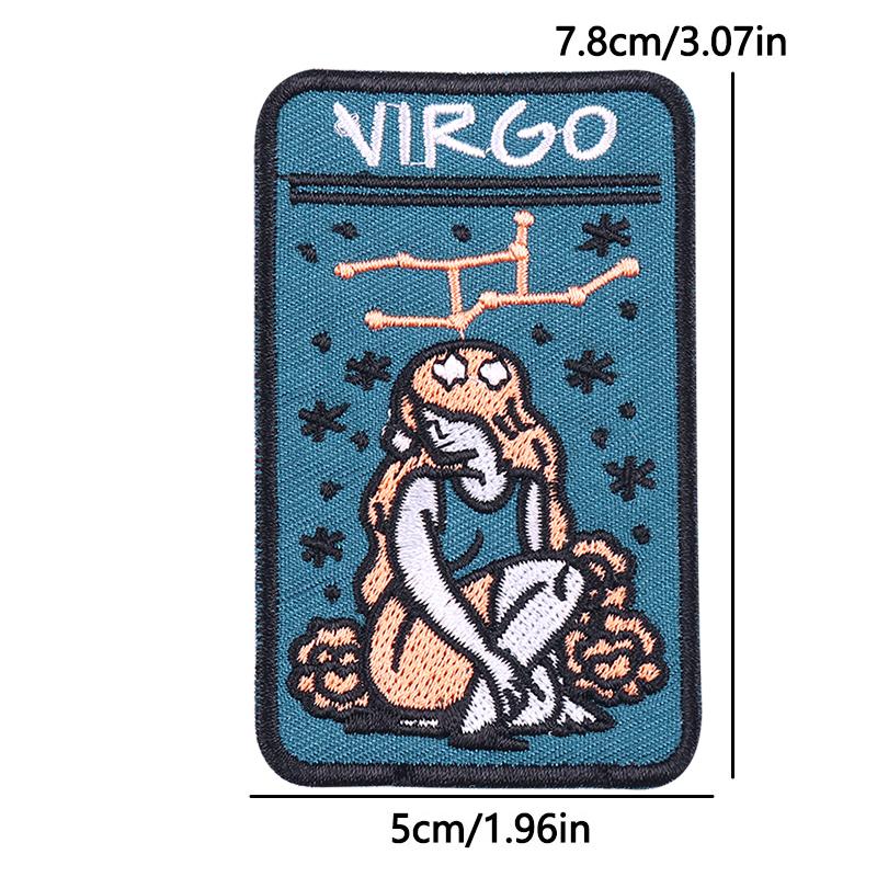 12 Zodiac Signs Embroidery Patch Iron On Patches Complete Set Horoscope Constellation Design for Jacket Backpack Daily Decor