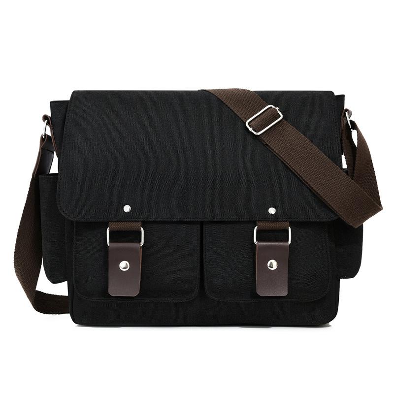 Herentas Retro Messenger Bag Canvas Tas Enkele Schouder Horizontaal Slijtvast Heren Commuter Tas Mode Schoudertas