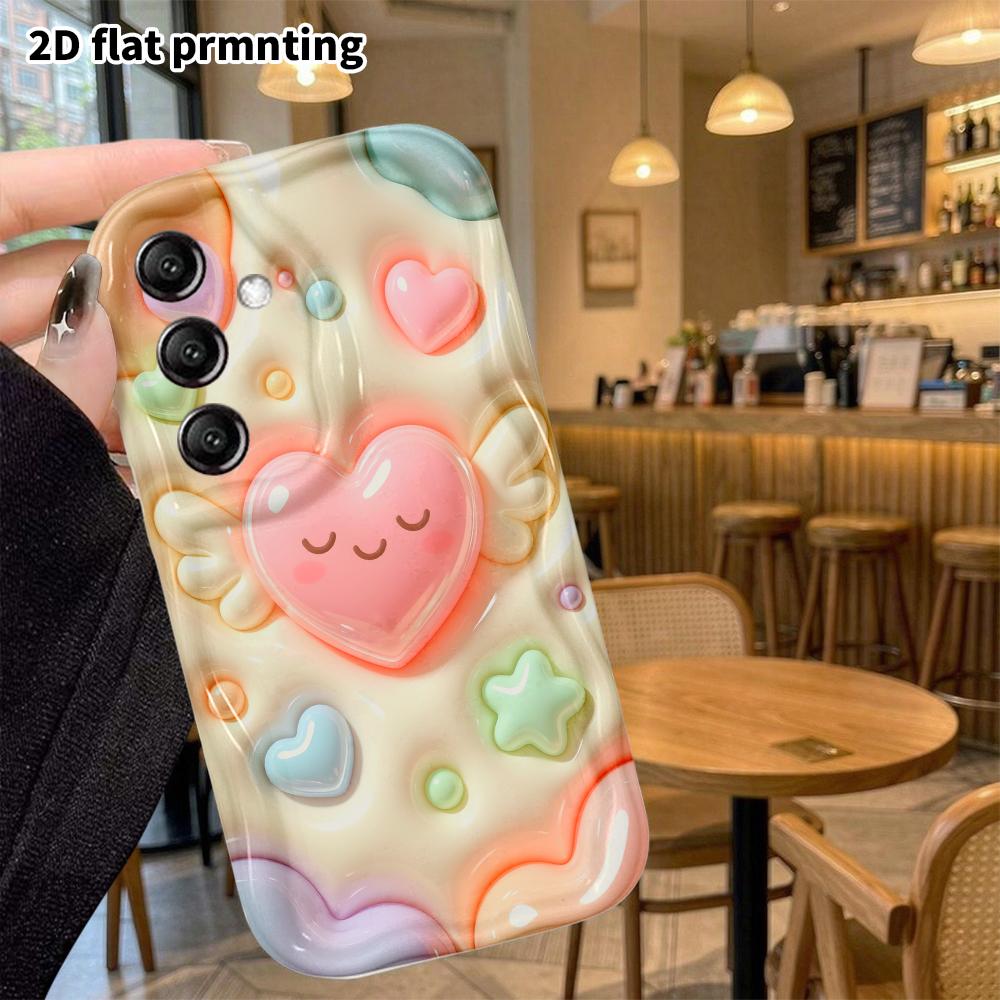 Phone Case: 2D flat, fits Samsung Galaxy A34 A35 M05 M06 S20 S22 S21 FE Plus 5G, comes with winged heart, perfect Christmas and Halloween holiday gift