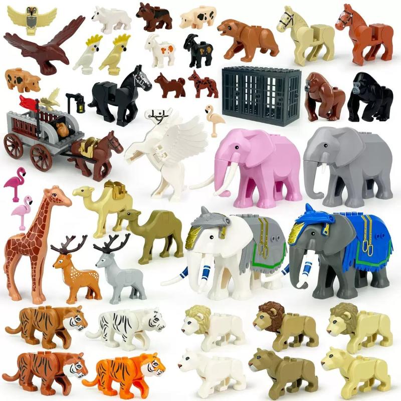 Creative MOC Urban Zoo Farm Animal Building Blocks Assembly Educational Toy Gift
