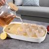 Baijie Large Rectangular Double-Layer Plastic Tea Tray