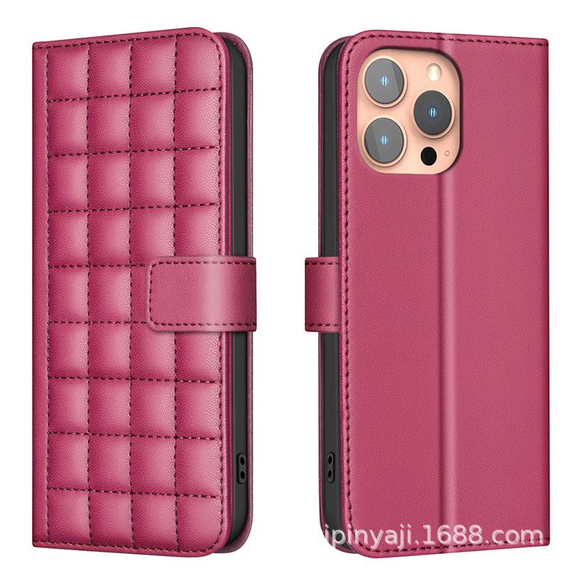 Applicable To iphone16E14 Mobile Phone Leather Case, Flip Mobile Phone Case Samsung Xiaomi Card Magnetic Case 16PROMAX