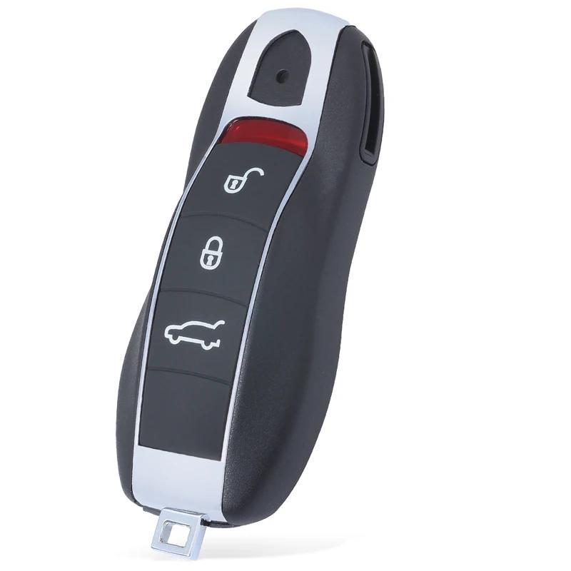 3 Boutons Pour Porsche 718 911 Cayenne Panamera Cayman Macan 2015 2016 2017 2018 2019 2020 2021 Coque de Clé à Distance Fob