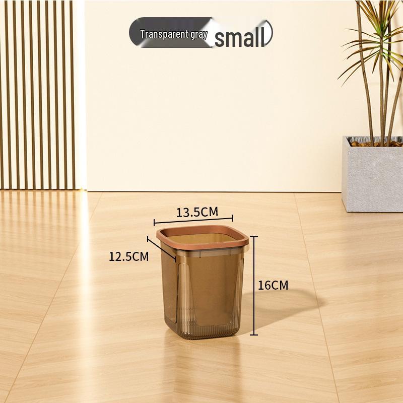 Large Capacity Transparent Trash Can for Kitchen and Bathroom - Light Luxury Pull-Out Design
