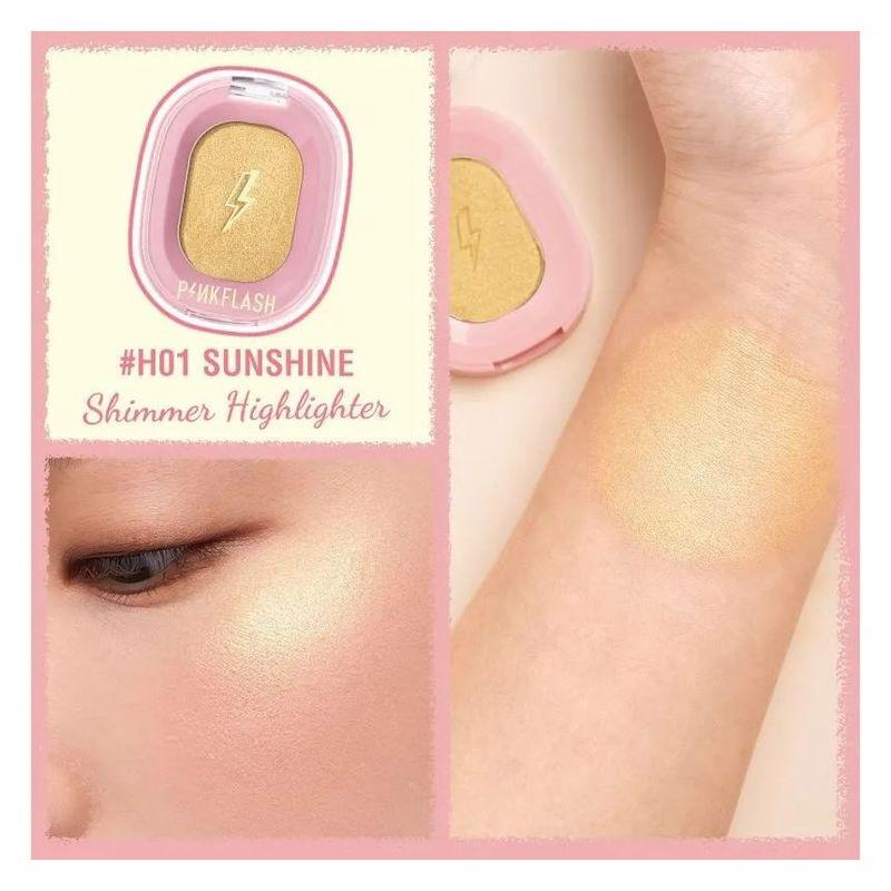 PINKFLASH - Schimmernder Highlighter & Mattes Konturpuder - 4 Farben