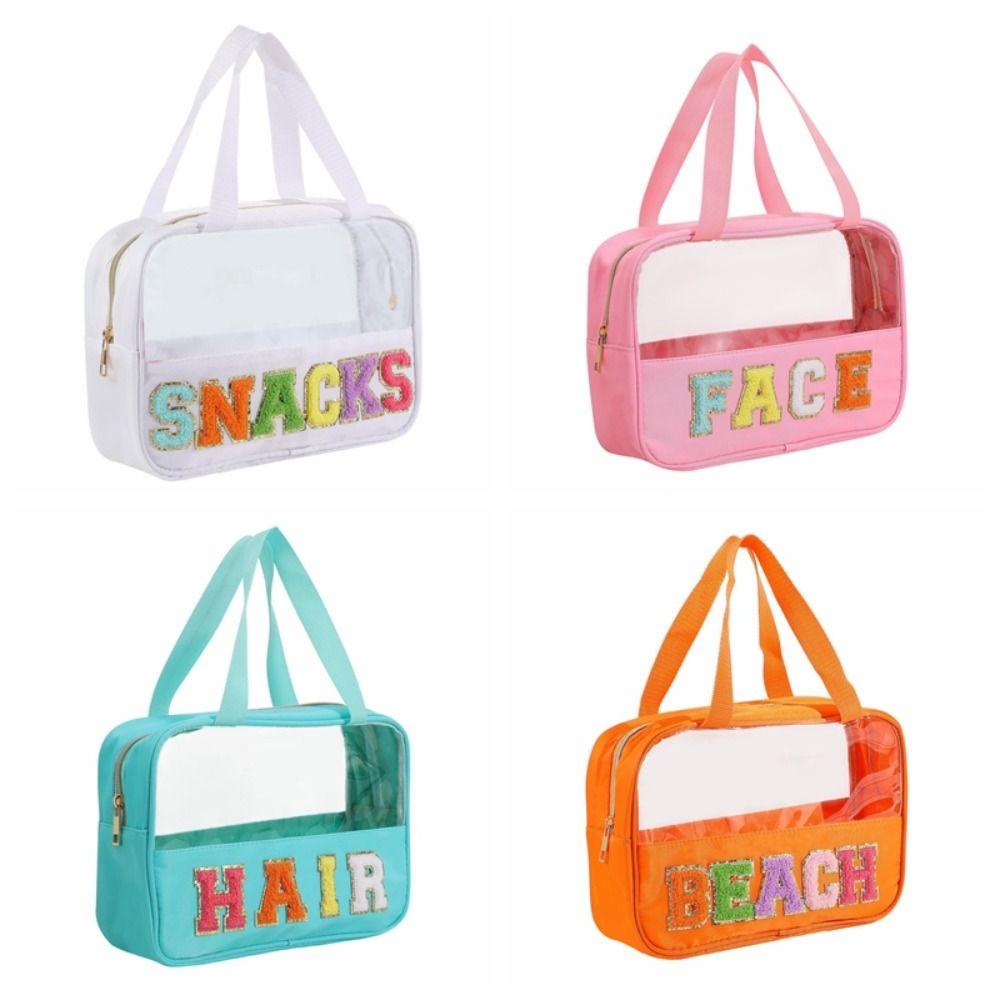 

PVC Clear Bag Plush Toiletry Bags 2025 Snack Bags помаранчевий