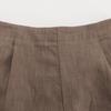 Shop   Women Linen Back Banding Shorts Brown Pic Wpt 1395
