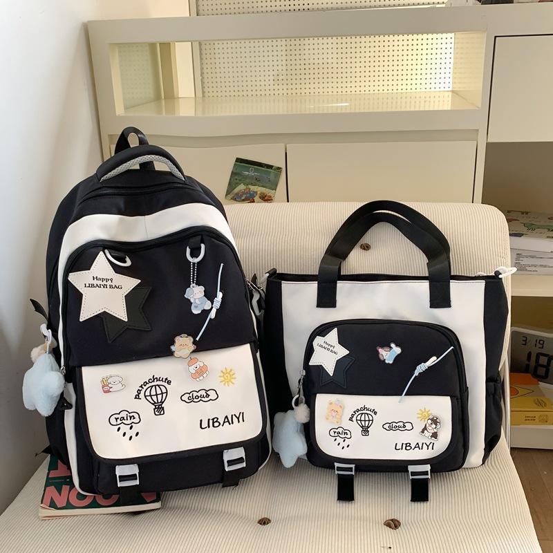 Schoolbag Junior High School Girls' Large Capacity and High Value Ins Wind Niche Backpack Two Piece Tutorial Bag Light Backpack