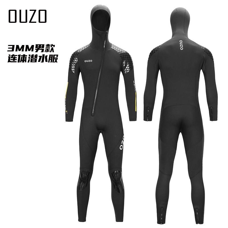 Diving Wetsuit 3mm Fullsuit Hooded Unisex Thermal Neoprene Surfing Snorkeling Winter Swimming