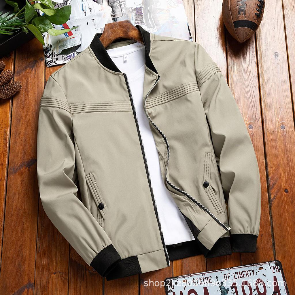 Men's Fashion Baseball Jacket Loose Casual Spring Autumn Bomber Jackets Men Stand Collar Outdoor Sport Windproof Coats