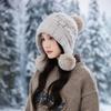 Cute Hairball Knitted Thermal Hat Women's Plush Thickened Ear Protector Wool Hat
