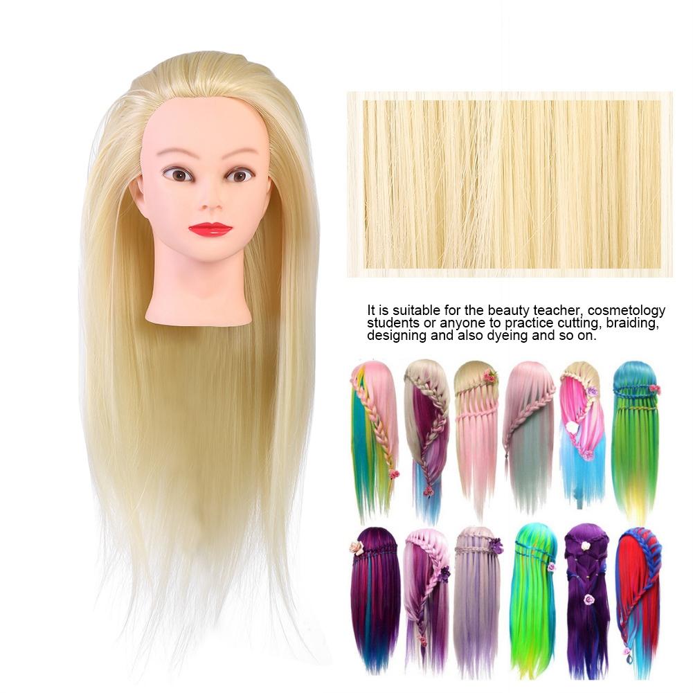 Hair Salon Cosmetology Hairdressing Practice Head Mannequin Dolls Salon Tools (Creamy White)