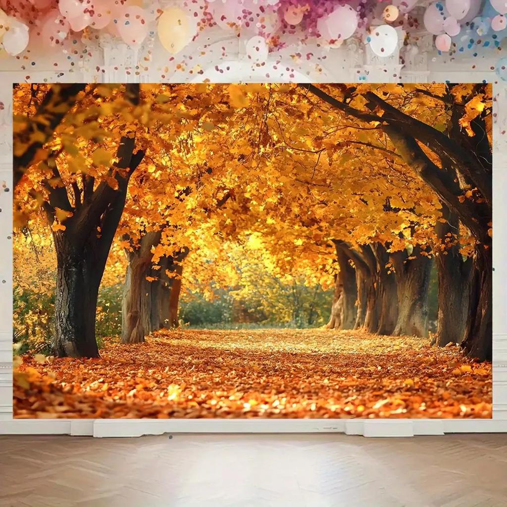 2D Plane, 1 Piece of Magical Autumn - Vibrant Fallen Leaf Tree, Suitable for Birthdays and Other Occasions