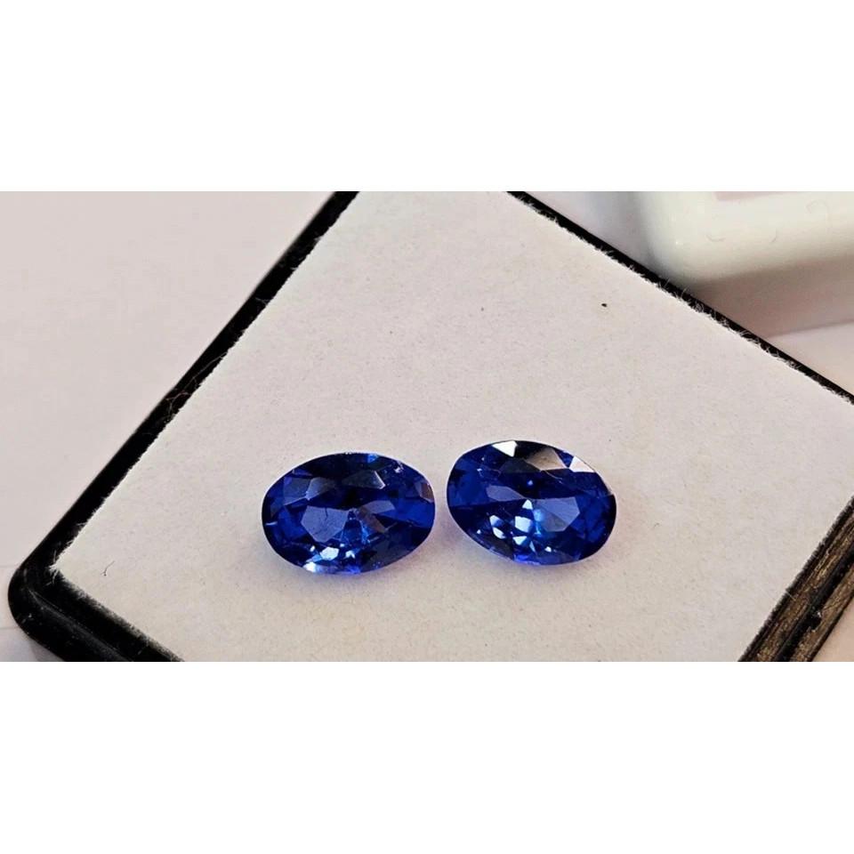Schöner Zirkon Blau Für Ohrringherstellung Oval geschliffen 2+ Karat Paar Lose Edelsteine