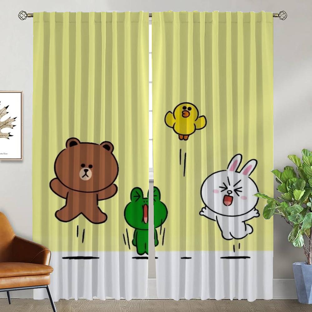 Curtains for Bedroom L-line Friends Elegant Room Curtains 2 Pieces Shades Halloween Decoration Living Room Curtain Partition