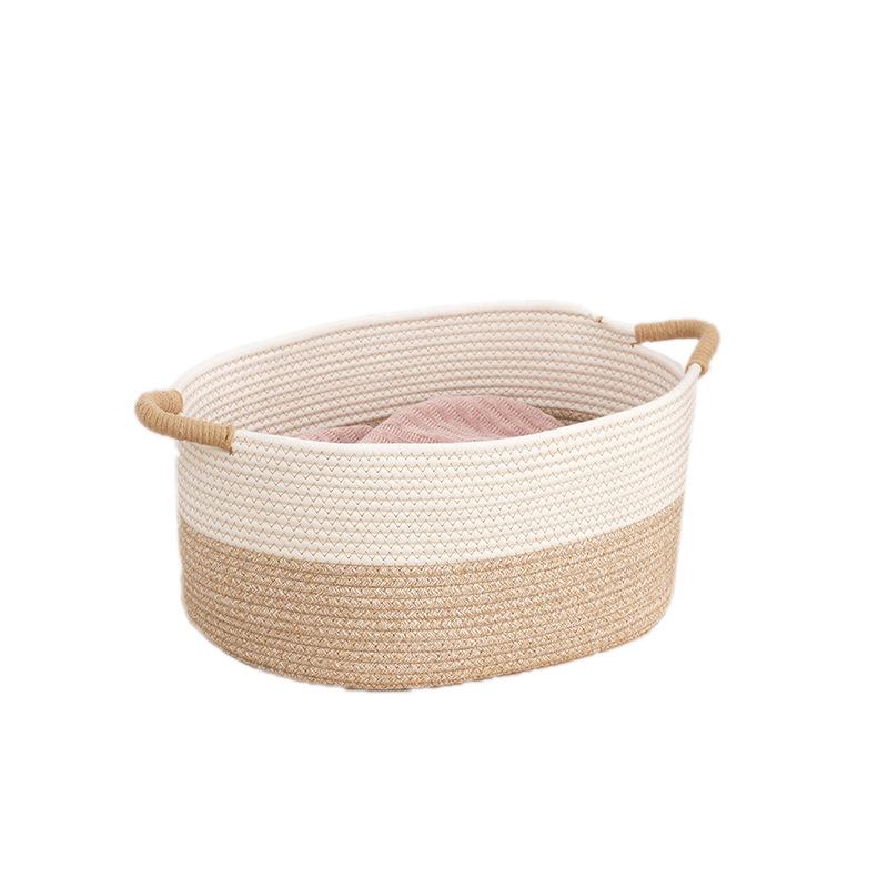 Large Cotton Rope Woven Storage Basket for Toys, Clothes, and Sundries