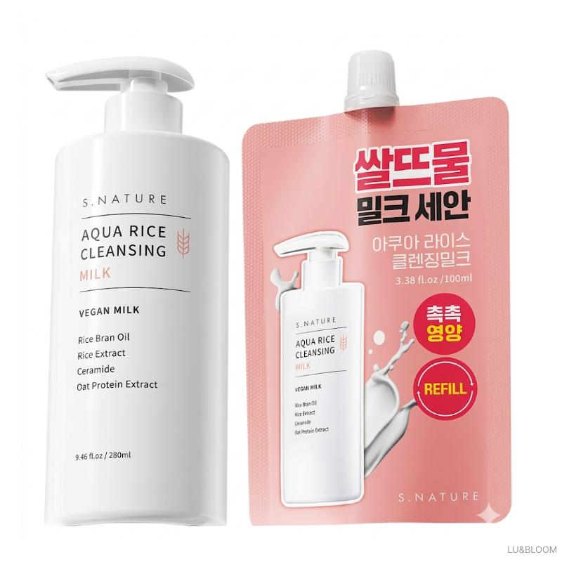 S.NATURE Aqua Rice Cleansing Milk 280ml (+Free gift)
