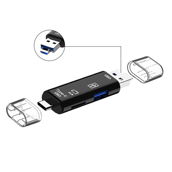 Kartenleser Stecker Geschwindigkeit 5-In-1 USB Play Hoch 3 Typ-C TF Kartenleser