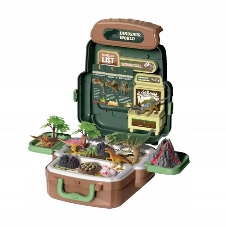 Mega Dinosaur Set with Case, Eggs, Volcano, Figures Educational Toy