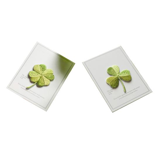 Yousheng Four-Leaf Clover Embroidered Applique, Irish Shamrock Patch, Iron-on Sew-on Applique for Clothes Bags Hats Decoration Repairing