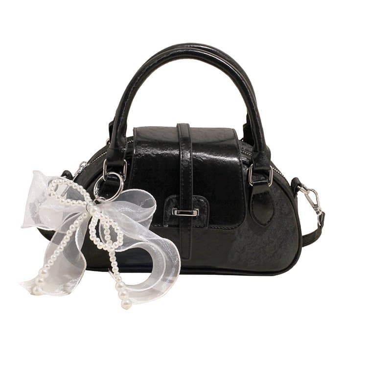 Pink Pearlescent PU Portable Messenger Bag