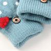 Cartoon Children Flip Cover Gloves Winter Mittens Korean Style Reindeer Gloves Warm Thicken Half Finger Knitted Gloves Winter