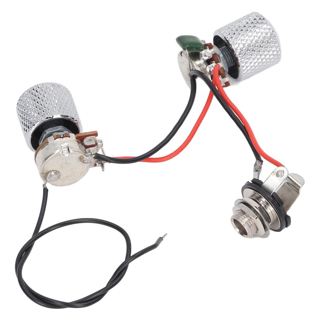 Electirc Guitar Wiring Harness Non Slip A500K+B500K Jack Knob Pickup Switch Harness Low Noise