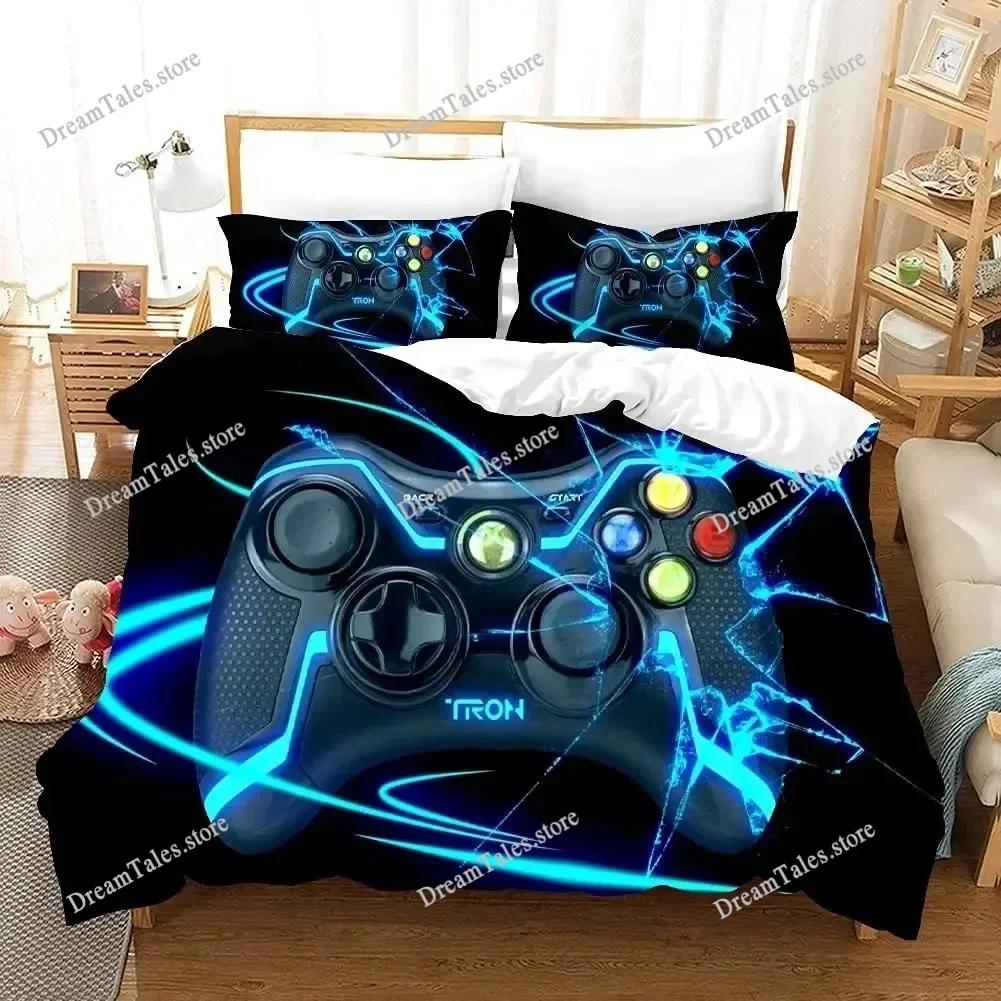 Gaming Bed Duvet Cover Set Twin,Gamer Bedding Sets for Boys Kids,Game King Size Duvet Cover Set Microfiber Game Bed Set